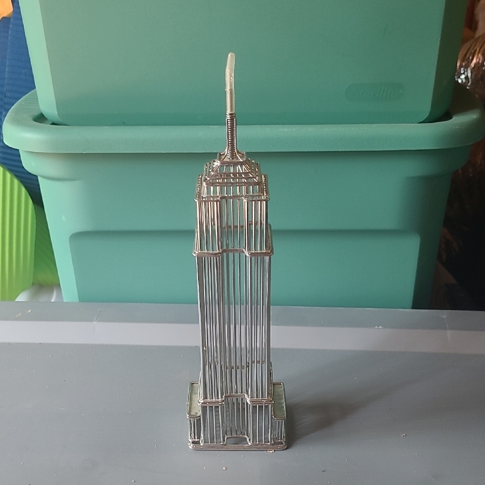 Silver Wire Model of Skyscraper